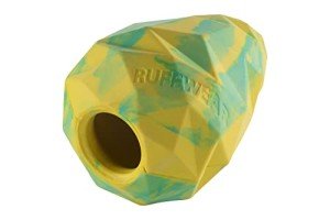 Ruffwear, Gnawt-a-Cone - Durable Treat Dispensing Toy for Dogs, Made from Natural Latex Rubber, Lichen Green