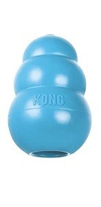 KONG Puppy - Natural Teething Rubber Chew Toy for Dogs - Stuffable Dog Toy for Extended Playtime - Chew & Fetch Toy for Puppies - for Small Puppies - Blue