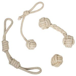 Franklin Pet Supply Co. Natural Rope Dog Toys - 4 Pack - Play Fetch + Tug of War - Dog Teething - Puppy Chew +Teething Toy