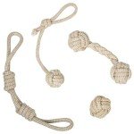 Franklin Pet Supply Co. Natural Rope Dog Toys - 4 Pack - Play Fetch + Tug of War - Dog Teething - Puppy Chew +Teething Toy