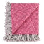Prince of Scots Highland Tweeds Herringbone 100% Pure New Wool Throw (Magenta Pink)