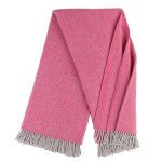 Prince of Scots Highland Tweeds Herringbone 100% Pure New Wool Throw (Magenta Pink)