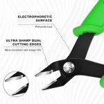 P.I.T. Small Wire Cutters, Diagonal Cutting Pliers, Precision Mini Flush Cut Pliers, Micro Cutter for Soft Copper Wire,Floral, Jewelry, Electronics, Model Craft,Heating Wire,3d Print,5''