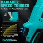 3/8" Brushless Ratchet Wrench Compatible with Makita 18V Battery, 74Ft-Lbs Electric Cordless Ratchet, Square Drive Wrench with Variable Speed, 1/4" Adapter, 3" Extension Bar & 7 Sockets (Tool Only)