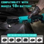 3/8" Brushless Ratchet Wrench Compatible with Makita 18V Battery, 74Ft-Lbs Electric Cordless Ratchet, Square Drive Wrench with Variable Speed, 1/4" Adapter, 3" Extension Bar & 7 Sockets (Tool Only)