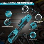 Cordless Ratchet Wrench Kit for Makita 18V Battery, 45 Ft-lbs 3/8" Power Ratchet Wrench Ratcheting Wrench Tool Kit, 8PCS Sockets, Extension Bar, 1/4" Adaptor, Variable Speed Trigger(Tool Only)