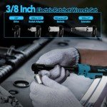 3/8" Cordless Extended Ratchet Wrench Compatible with Makita 18V Battery, Variable Speed Ratchet Wrench Electric Ratchet Wrench Set with 8Pcs Sockets & 1Pc 3/8" to 1/4" Adapter (No Battery Includes)