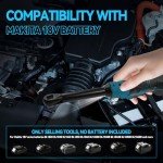 3/8" Cordless Extended Ratchet Wrench Compatible with Makita 18V Battery, Variable Speed Ratchet Wrench Electric Ratchet Wrench Set with 8Pcs Sockets & 1Pc 3/8" to 1/4" Adapter (No Battery Includes)