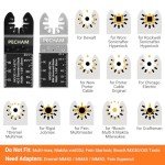 PECHAM 24PCS Universal Wood Metal Oscillating Multitool Quick Release Saw Blades Fit Porter Cable Black & Decker Rockwell Ridgid Ryobi Milwaukee Chicago Craftsman