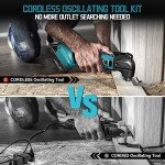 Cordless Oscillating Tool Compatible with Makita Battery, Brushless-Motor Tool with Auxiliary Handle, Oscillating Multi-Tool for Scraping, Sanding,Cutting Wood(Battery Not Included)
