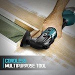 Cordless Oscillating Tool Compatible with Makita Battery, Brushless-Motor Tool with Auxiliary Handle, Oscillating Multi-Tool for Scraping, Sanding,Cutting Wood(Battery Not Included)