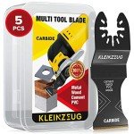 Kleinzeug Carbide Oscillating Tool Blades - Multitool Oscillating Saw Blades Universal Fit - Hard Material Cutting Kit for Metal, Wood and More - Rockwell, DeWalt, Porter-Cable, Dremel, Set of 5