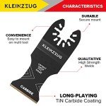 Kleinzeug Carbide Oscillating Tool Blades - Multitool Oscillating Saw Blades Universal Fit - Hard Material Cutting Kit for Metal, Wood and More - Rockwell, DeWalt, Porter-Cable, Dremel, Set of 5