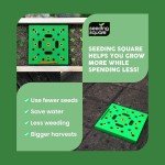 Seeding Square - Seed and Seedling Spacer Tool for Bigger Harvests, Organized Plants & Fewer Weeds – Color-Coded Gardening Template with Magnetic Dibber, Ruler & Planting Guide
