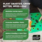 Seeding Square - Seed and Seedling Spacer Tool for Bigger Harvests, Organized Plants & Fewer Weeds – Color-Coded Gardening Template with Magnetic Dibber, Ruler & Planting Guide