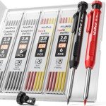 Nicpro Carpenter Pencil Set with Sharpener and Refills
