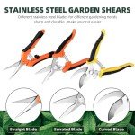 3-Pack Stainless Steel Pruning Shears and Snips