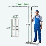 GreatBuddy Lawn Leveling Rake 30'' x 10", Heavy-Duty Stainless Steel Lawn Leveling Tool for Lawn, Soil, Sand, 78'' Extra Long Handle, Ideal for Yard, Garden