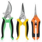 Ceksezx 3 Pack Stainless Steel Pruning Shears & Garden Scissors, Premium Handheld Clippers for Gardening, Plants, Flowers, Shrub Trimming - Ergonomic Design with Durable Blades