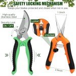 Ceksezx 3 Pack Stainless Steel Pruning Shears & Garden Scissors, Premium Handheld Clippers for Gardening, Plants, Flowers, Shrub Trimming - Ergonomic Design with Durable Blades