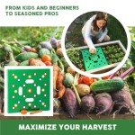 Seeding Square - Seed and Seedling Spacer Tool for Bigger Harvests, Organized Plants & Fewer Weeds – Color-Coded Gardening Template with Magnetic Dibber, Ruler & Planting Guide