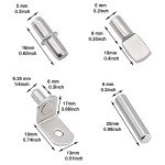 104Pcs Shelf Pins Kit,4 Styles Nickel Plated Shelf Support Pegs,Bookshelf Pegs for Shelves,Cabinet Shelf Bracket Pegs Shelf Pins Holders for Kitchen Furniture & Closet ( 5mm & 1/4inch )
