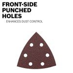 BOSCH SDTR060 Detail Triangle, Hook & Loop Sanding Sheet, Brown 60 Grit, 5-Pack