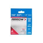 Arrow 504 Heavy Duty T50 1/4-Inch Leg Length, 3/8-Inch Crown, Staples for Upholstery, Construction, Furniture, Crafts, 1250-Pack