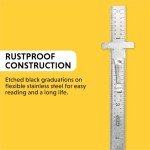 General Tools 300/1 6-Inch Flex Precision Stainless Steel Ruler, Chrome