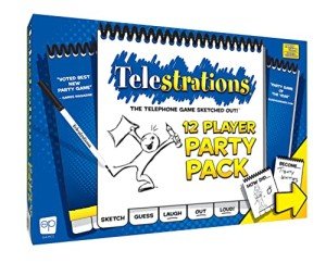 USAopoly Telestrations Party Pack 12 Player | 600 New Phrases to Sketch | Board Game | A Fun Family Game for Kids and Adults | Family Game Night Just Got Better | Telephone Game Sketched Out, Multi-colored