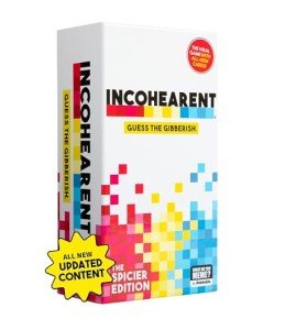 Incohearent, The Guess the Gibberish Party Game by Relatable, A Funny Card Game for Adults, Great for Bachelorette Party Games or Game Night Games, Includes 400 Cards, Instructions, and 1 Sand Timer