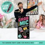 Lucky Egg Official Grab The Mic – Family Karaoke Game, 8+ Year Olds, 2-10 Players - Board Game for Bad Singers with 250 Lyrics (125 Cards) for Hilarious Game Nights & Birthday Party, Kids Gift