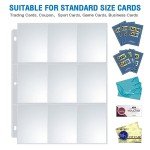 36 Pack 9 Pocket Page Protector, Sooez Trading Card Sleeves Pages Baseball for 3 Ring Binder, Sheets Standard Size Cards, Sport Game Business Cards