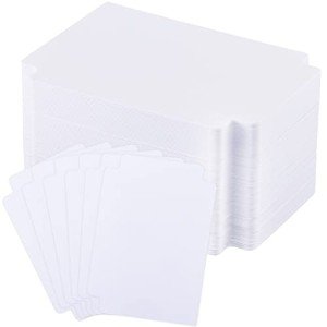 Suilung White Trading Card Plastic Divider Cards Sorting Tray Playing Separator Organizer Pages for Games Sports Supplies, 69 x 97 mm(50 Pieces)