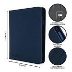 Vault X Premium Exo-Tec Zip Binder 12 Pocket, 20 Double-Sided Pages for 480 Side-Loading Slots for Board, Collectible or Trading Card Game Protective Folder Album (Blue)