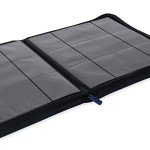 Vault X Premium Exo-Tec Zip Binder 12 Pocket, 20 Double-Sided Pages for 480 Side-Loading Slots for Board, Collectible or Trading Card Game Protective Folder Album (Blue)