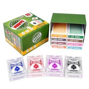 GSE Games & Sports Expert 12-Deck Nertz Card Game, Standard Playing Cards Bulk with 12 Unique Colors, Multiplayer Solitaire Cards Compatible with Poker, Blackjack, Rummy, Go Fish, Bridge