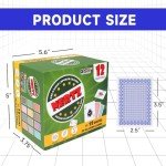 GSE Games & Sports Expert 12-Deck Nertz Card Game, Standard Playing Cards Bulk with 12 Unique Colors, Multiplayer Solitaire Cards Compatible with Poker, Blackjack, Rummy, Go Fish, Bridge