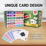 GSE Games & Sports Expert 12-Deck Nertz Card Game, Standard Playing Cards Bulk with 12 Unique Colors, Multiplayer Solitaire Cards Compatible with Poker, Blackjack, Rummy, Go Fish, Bridge