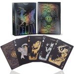 WJPC Easy Shuffling Plastic Waterproof Playing Cards,Cool Black Dragon Poker Cards for Game and Party, Deck of Cards（Dragon