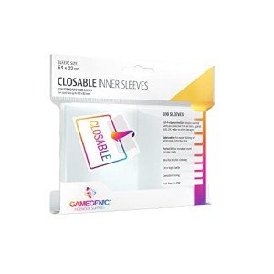 Closable Inner Sleeves | Pack of 100 Clear Standard Card Game Sleeves | Extra-High Clarity | Professional Protection for Up to 100 TCG Decks, Card Games and Board Games | Made by Gamegenic