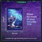 TitanShield Premium Clear Card Sleeves Compatible with Standard Sized Board Games, MTG Magic The Gathering, Pokemon, Lorcana and Trading Cards 2.5" x 3.5" 66x91mm (150 Sleeves)