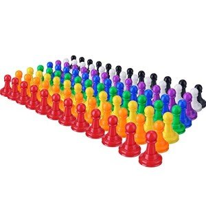 Hestya 96 Pcs Board Game Pieces Multicolor Plastic Pawn Game Pieces for Board Games Chess Components 1 Inch Game Pawns Tabletop Markers Arts and Crafts