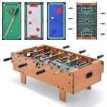 Giantex 4-in-1 Multi Game Table, Combo Foosball Game Table Top w/Billiards, Ping Pong, Push Hockey for Home, Game Room, Family Night & Arcade, Wood Combination Game Table Set for Adults