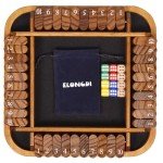 ELONGDI 1-4 Players Shut The Box Dice Game,12" Wooden Board Table Math Games with 12 Dice and Storage Bag for Kids Adults Classic Tabletop Version for Classroom,Home,Party or Pub