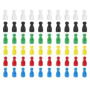 60pcs Wood Game Piece Color Pawn Chess Pieces Tabletop Game Component Fantasy Strategy Game Piece Tabletop Marker Replacement for Circus Agricola