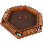 Juegoal Wooden Shut The Box Dice Game for 1-6 Players, Upgrade Tabletop Board Game with 12 Dice for Kids Adults Families, Classics Travel Portable Classroom Home Party Pub Board Game Sets