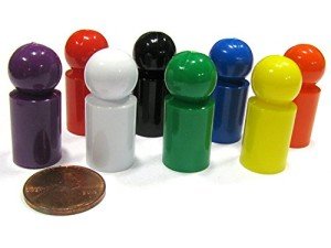 Koplow Games Set of 8 Ball Pawns 30mm Peg Pieces for Board Game Play - Assorted Colors