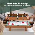 Giantex 4-in-1 Multi Game Table, Combo Foosball Game Table Top w/Billiards, Ping Pong, Push Hockey for Home, Game Room, Family Night & Arcade, Wood Combination Game Table Set for Adults