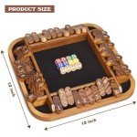 ELONGDI 1-4 Players Shut The Box Dice Game,12" Wooden Board Table Math Games with 12 Dice and Storage Bag for Kids Adults Classic Tabletop Version for Classroom,Home,Party or Pub